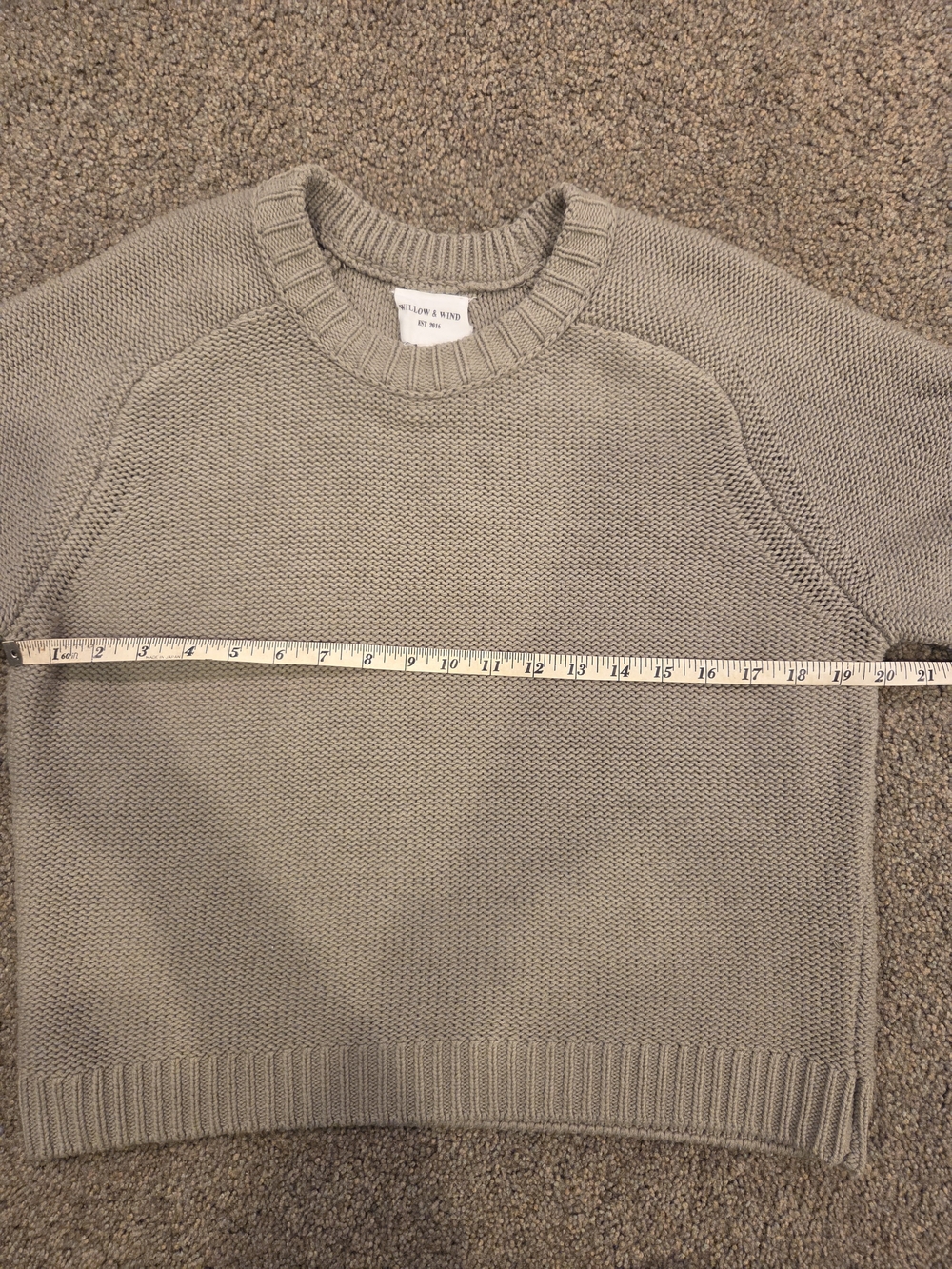 Boxy Short-Sleeve Knit Sweater In Sage - Picture 4 of 5